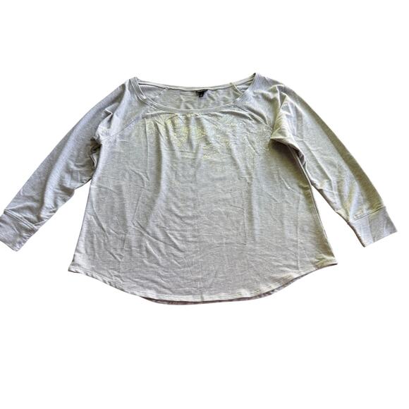 Torrid Grey Gray Foil Sweatshirt Off Shoulder Neck Plus Size‎ 2 (2XL) - Picture 3 of 11
